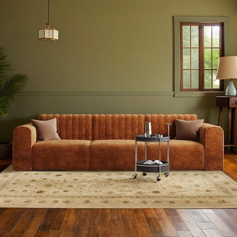 

Retro wabi-**** multi-person sofa hotel B & B balcony reception fabric sofa module splicing medieval sofa