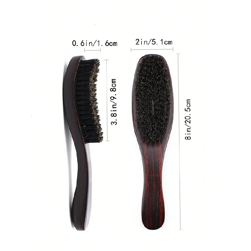 Large Curved Boar Bristle Brush Multifunctional Beard Hair Comb Oil Head Styling Broken Hair Cleaner Barber Tool