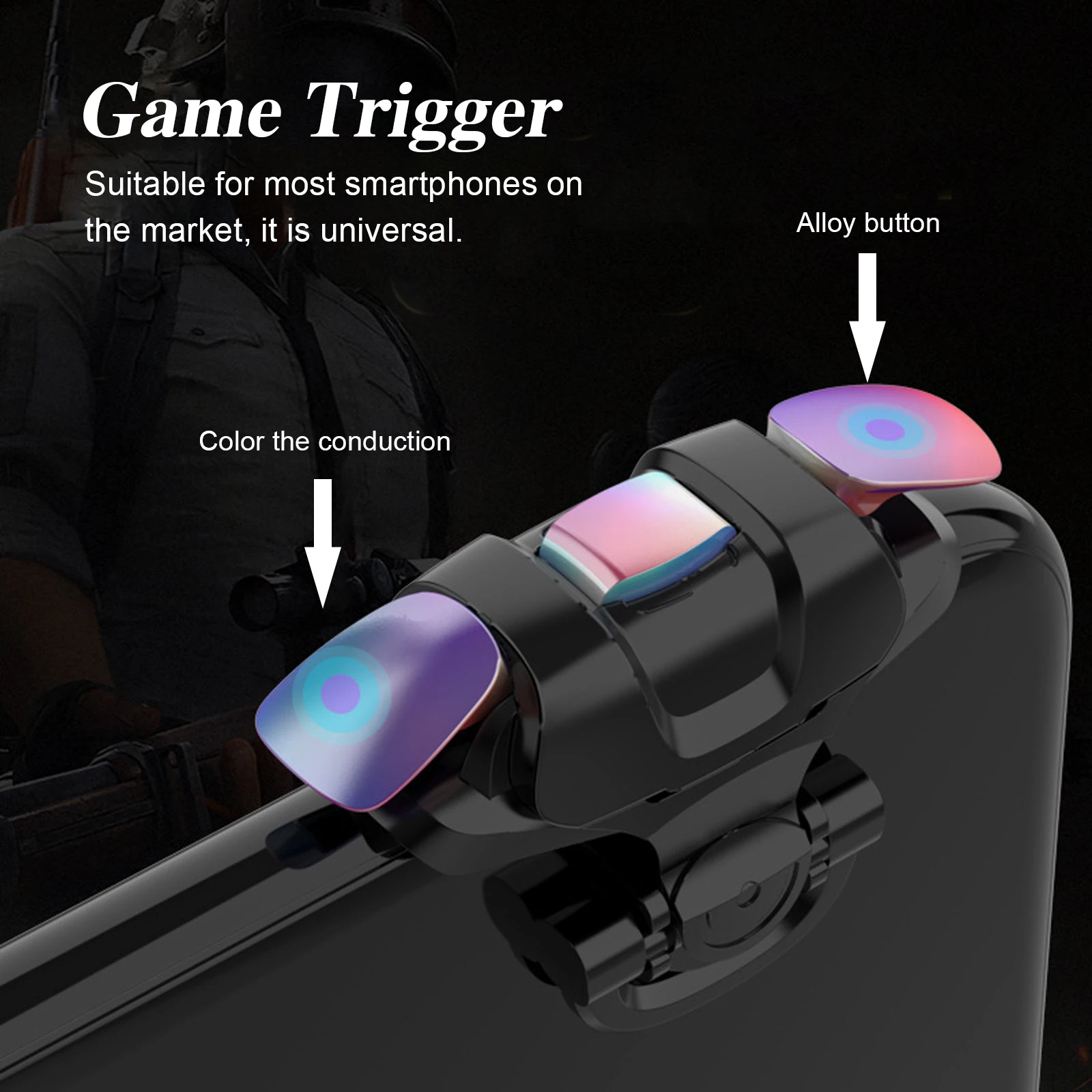 

Gamepad Gamer Triggers Handles Universal Controller Practical Lightweight Portable Gaming Experience Plastic Alloy Silicone