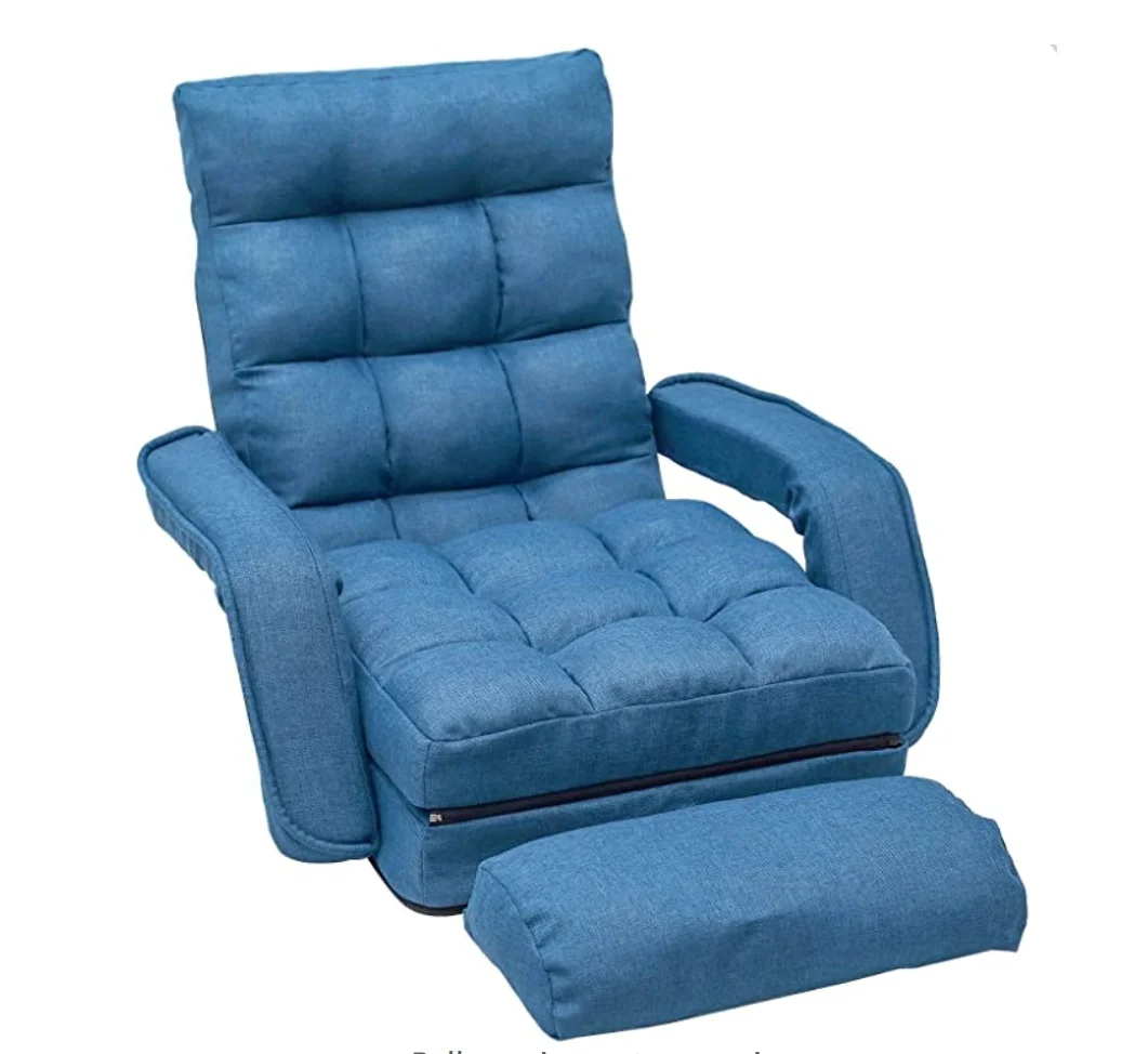 

Chaise Lounges Folding Lazy Floor Chair Sofa Lounger Bed with Armrests and a Pillow