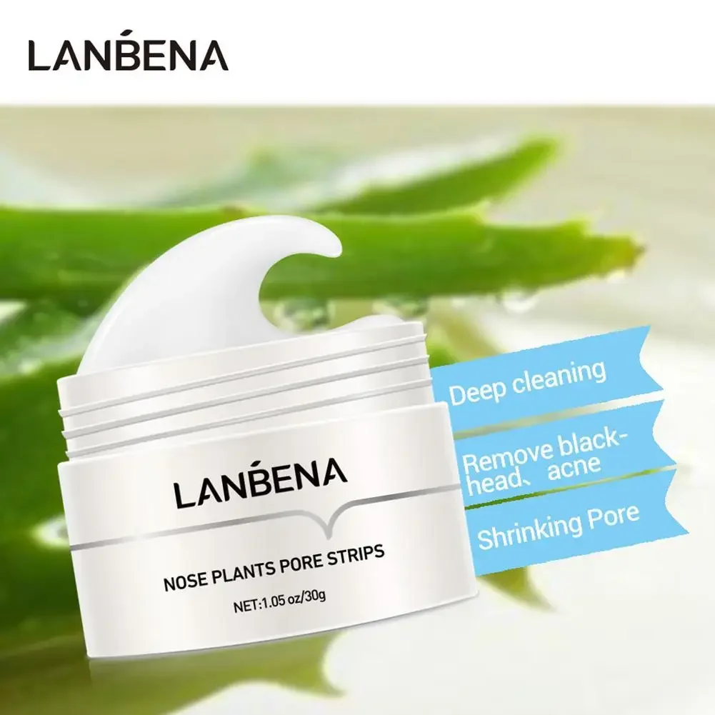 Lanbena Mee-Eter Verwijderaar Crème Papier Plant Porie Strips Neus Acne Reiniging Zwarte Stippen Afpellen Moddermasker Behandelingen Huidverzorging