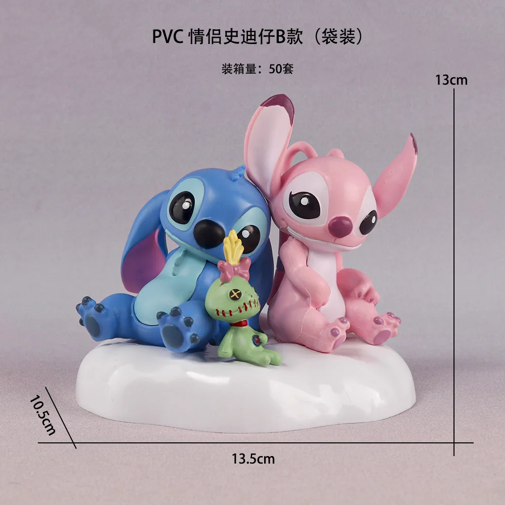 Disney Stitch PVC Model Anime Figures Lovely Stitch Pvc Collection Cake Decoration Dolls Cartoon Model Boys Girls Birthday Toys