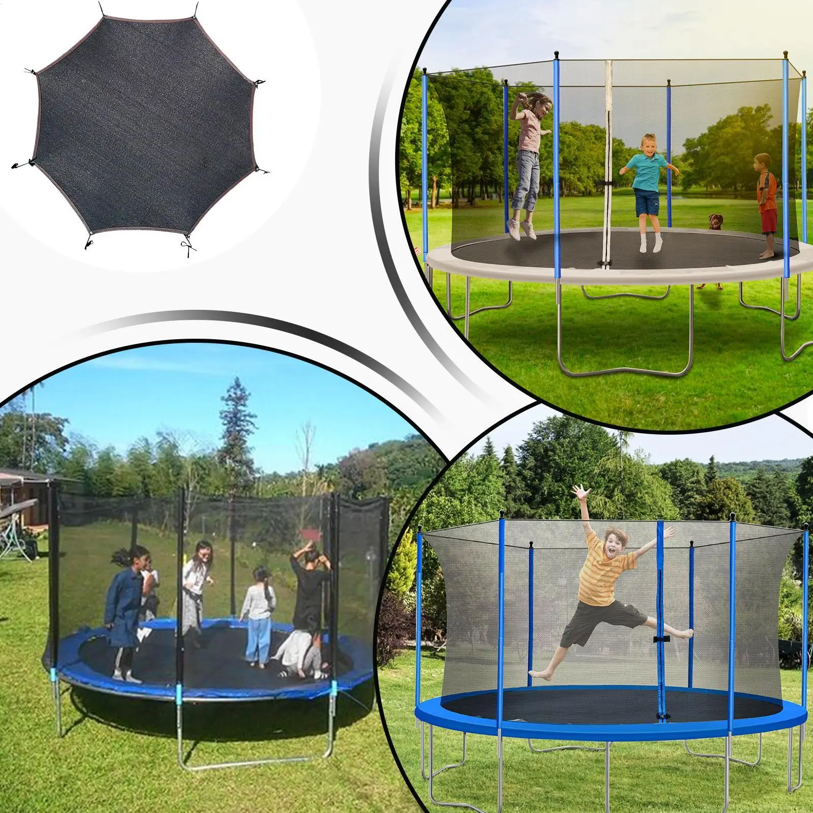 Wasserdichtes UV-Schutz Oxford Trampolin-Überdachung Schattenzelt Abdeckung 8 10 12 14 Fuß Outdoor Garten Heimfitness Kerntraining – Detail 9