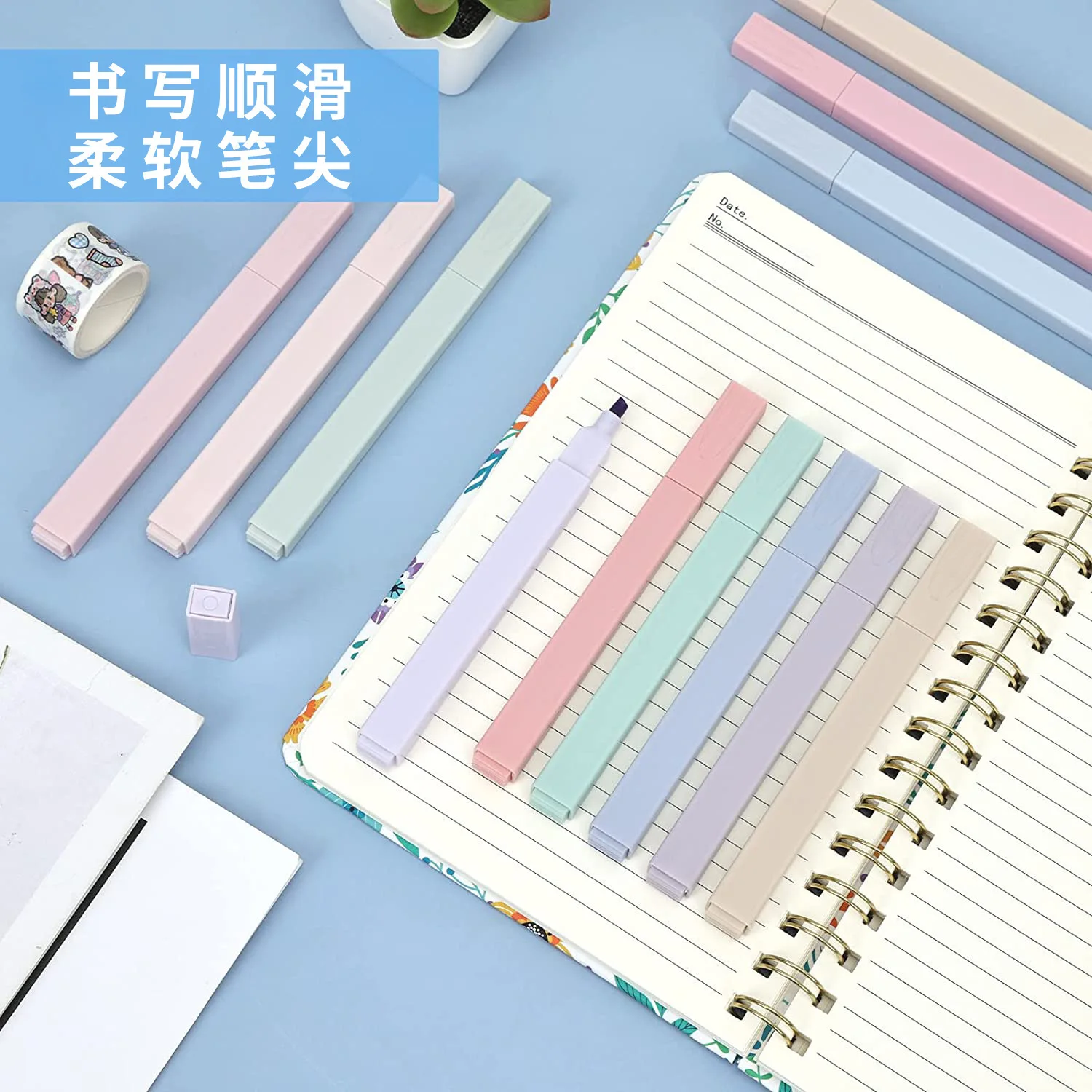 Light Colour Single Head Fluorescent Eye Protection Soft Tip Marker Pen Student Prioritize Graffiti Color Highlighter