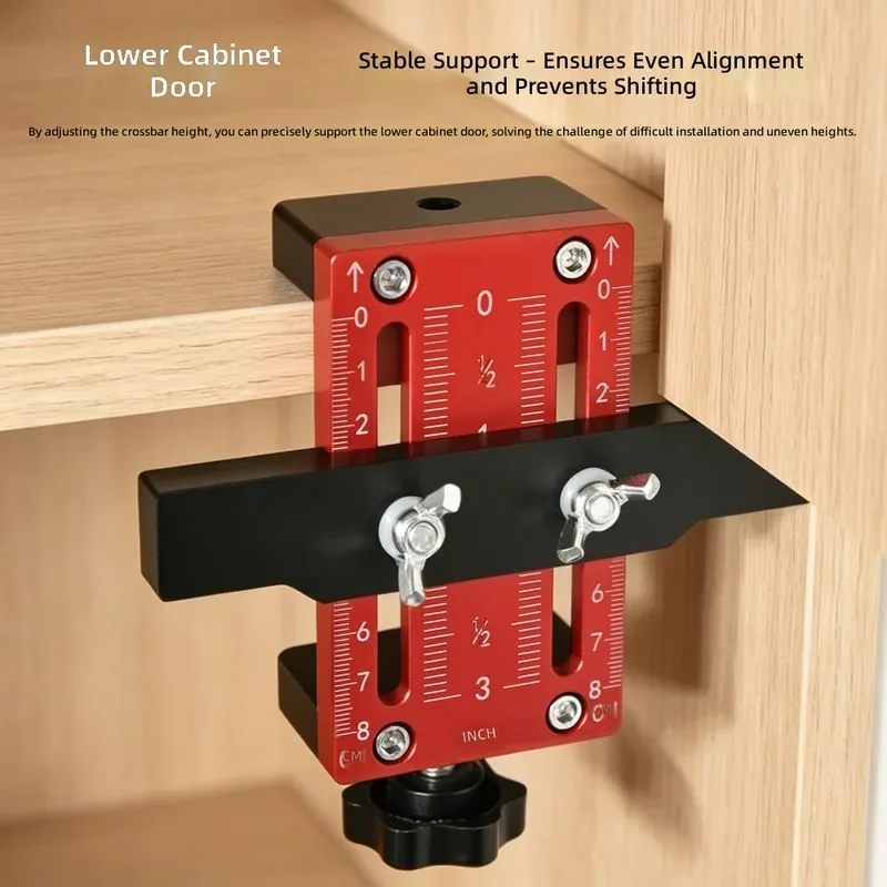 Cabinet Door Handle Positioning Jig Woodworking Hanging Cupboard Installation Aluminum Alloy Precision Measurement Tool