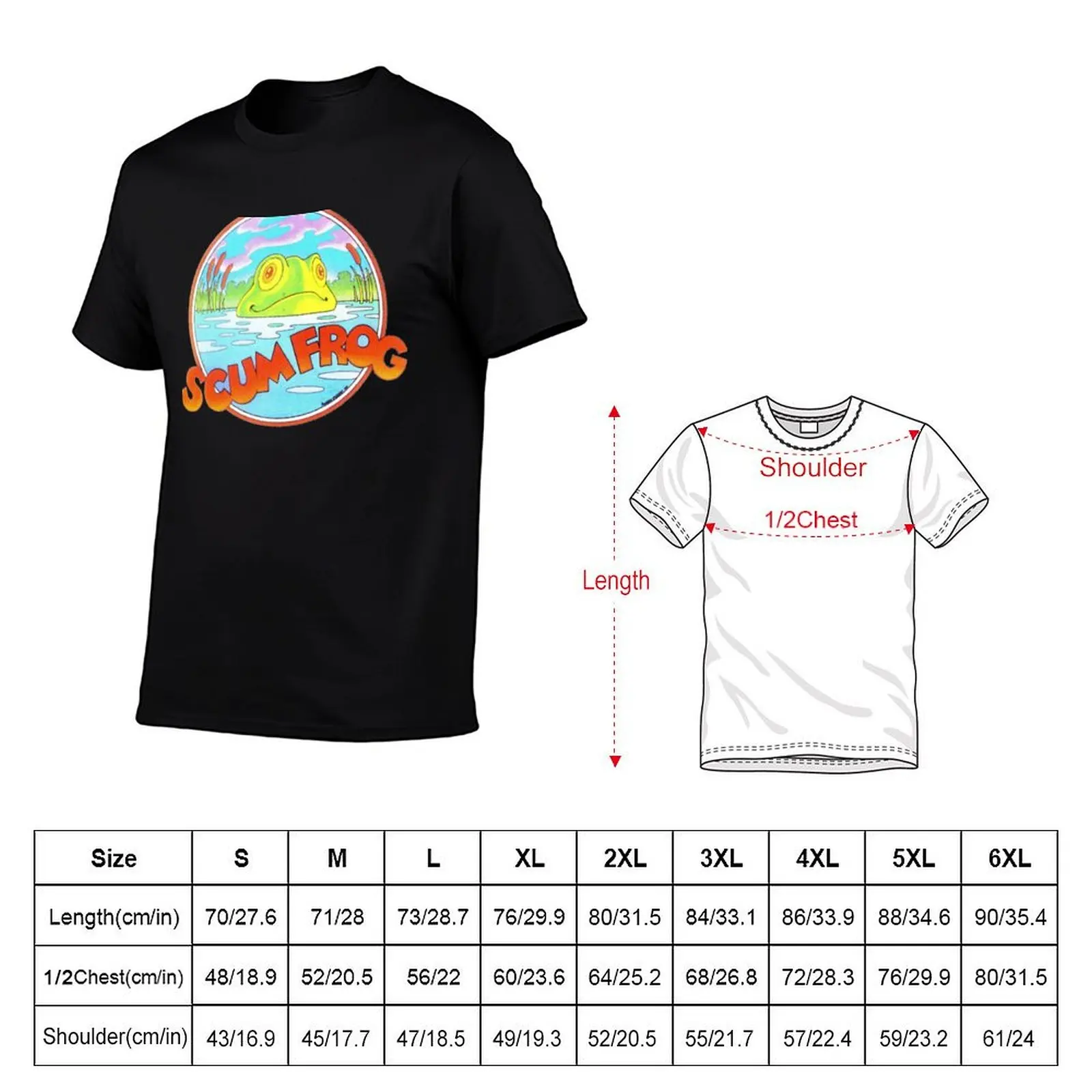 Scum Frog Lure Bait T-Shirt Big and Tall Crew Neck Tee