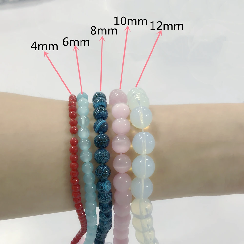 Multicolor Lava Stone Beads Natural Round Volcanic Rock Loose Spacer Beads for Jewelry Making DIY Bracelet Necklace 4 -12mm