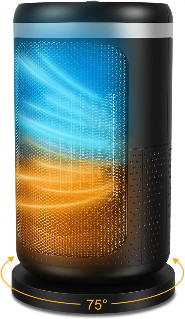 

1500W Portable Heater, Tip-Over Protection, 3 Models for Indoor Use, Black