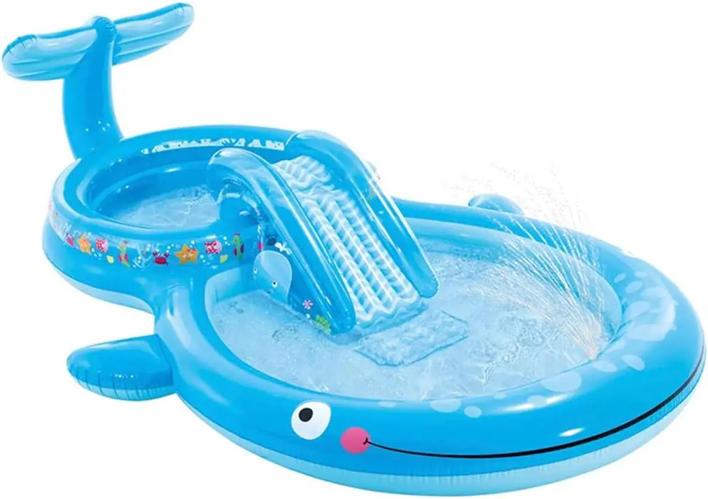 Centro de juego de agua, Centro de juego acuático, 373x234x99 cm, 235 litros, 81 kg, suelo acolchado, Piscina con tobogán, con p