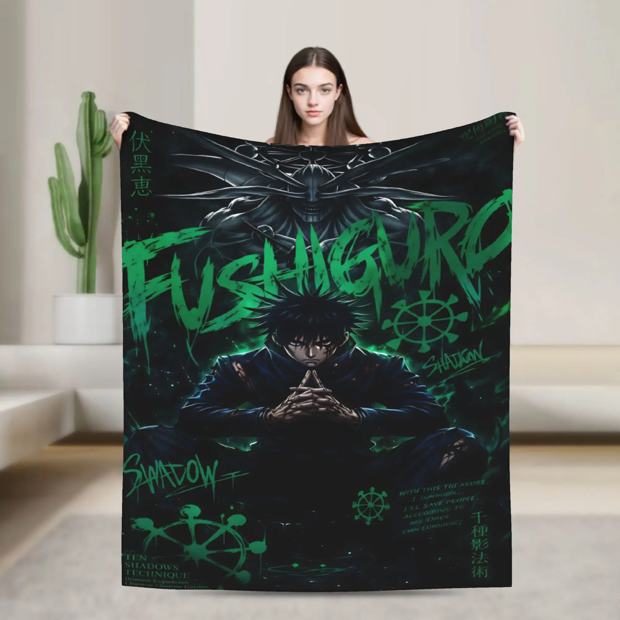Jujutsu Kaisen Warm Soft Blanket  Picnic Plush Throw Blanket Fashion Outdoor Flannel Bedspread Sofa Bed Cover