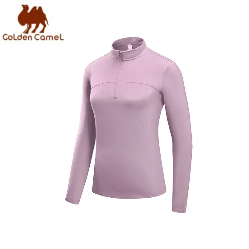 GOLDEN CAMEL Sports Shirts Long-sleeved T-shirt 2023 Autumn New Women\'s Fleece Warm Jackets for Men Yoga Fitness Clothing Tops