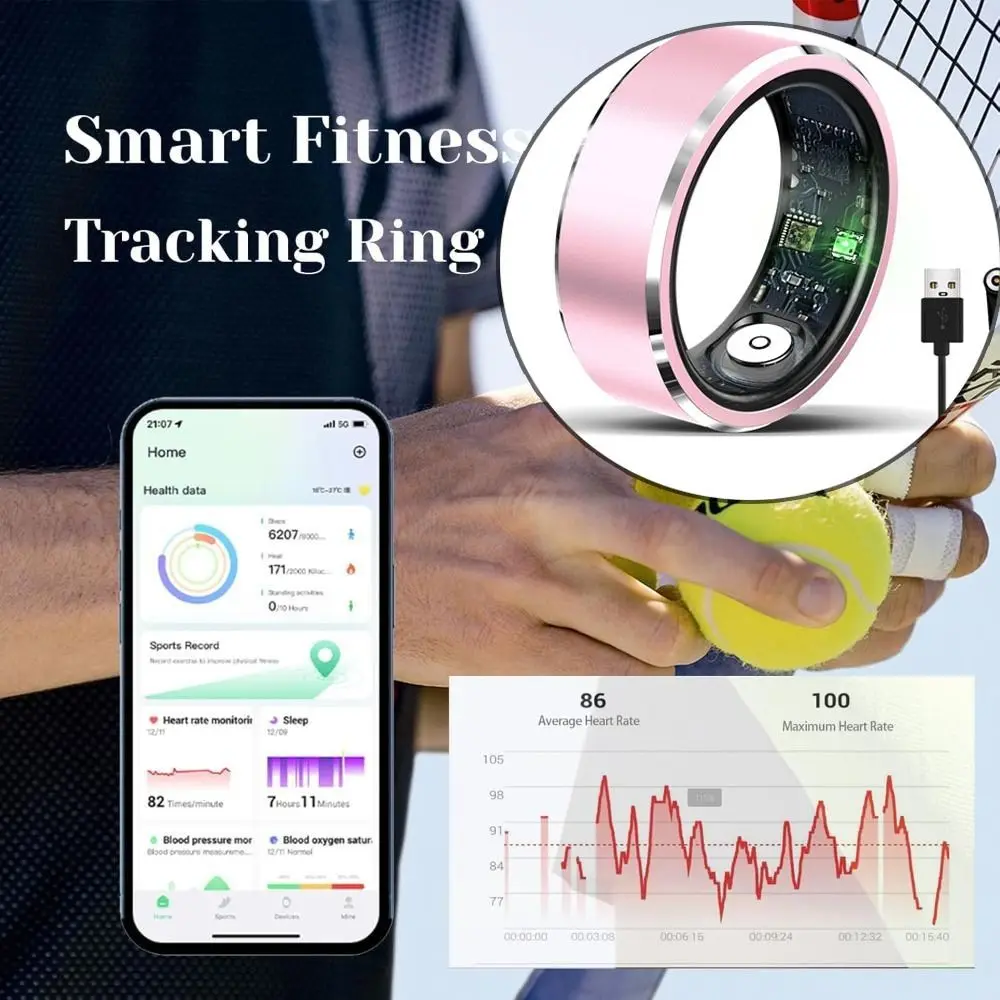 

Health Monitoring Smart Ring Fitness Tracking Waterproof Heart Rate Monitor Ultimate Gesture-Controlled Wearable Sleep Tracker