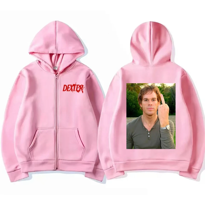 Dexter Morgan retournement classique sweat à capuche avec fermeture éclair 2025 manteau hommes femmes vintage surdimensionné Streetwear unisexe polaire veste zippée