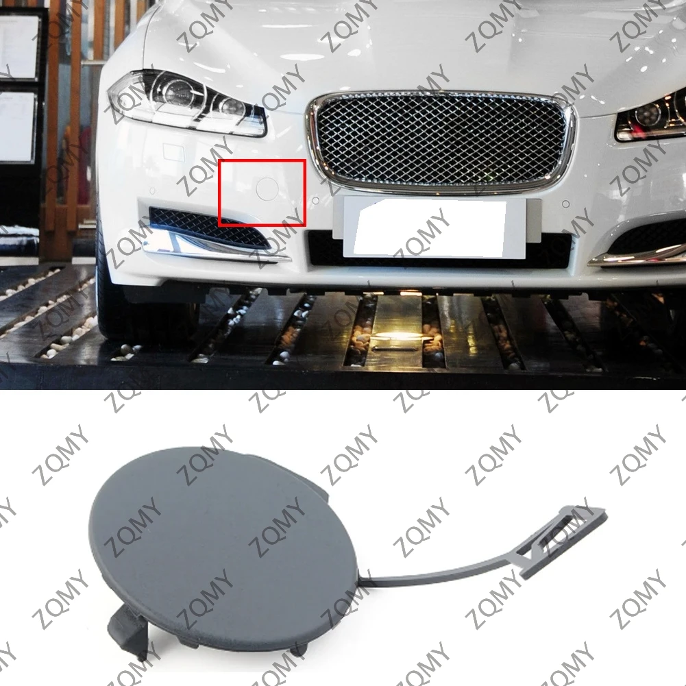 1 szt. Przedni zderzak samochodowy pokrywa otworu przyczepy holownicza C2Z13457 do Jaguar XF 2012 2013 2014 2015 niemalowany plastik