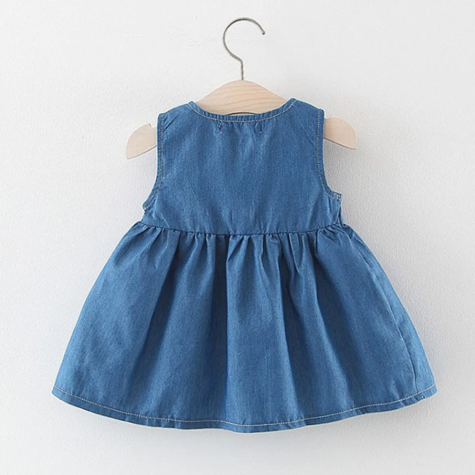 0-3 Years Baby Girls Dress Toddler Kids Denim Blue Dresses New Summer Cute Fly Sleeve Sundress Party Kids Wear Kid's Clothing