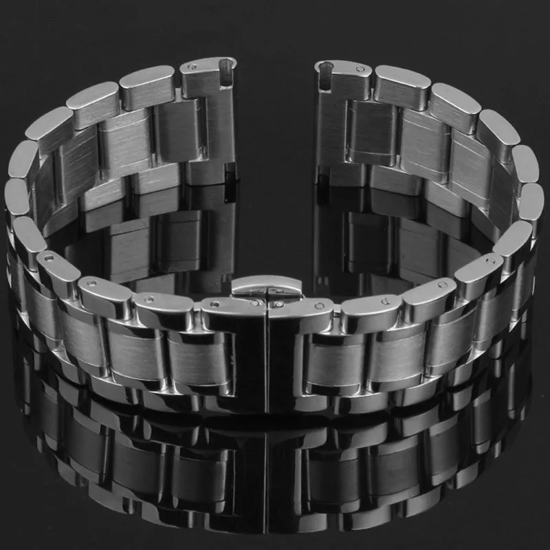 Curved end stainless steel watchband bracelet 16mm 17mm 18mm 19mm 20mm 21mm 22mm 23mm 24mm for Omega breitling Casio watch strap