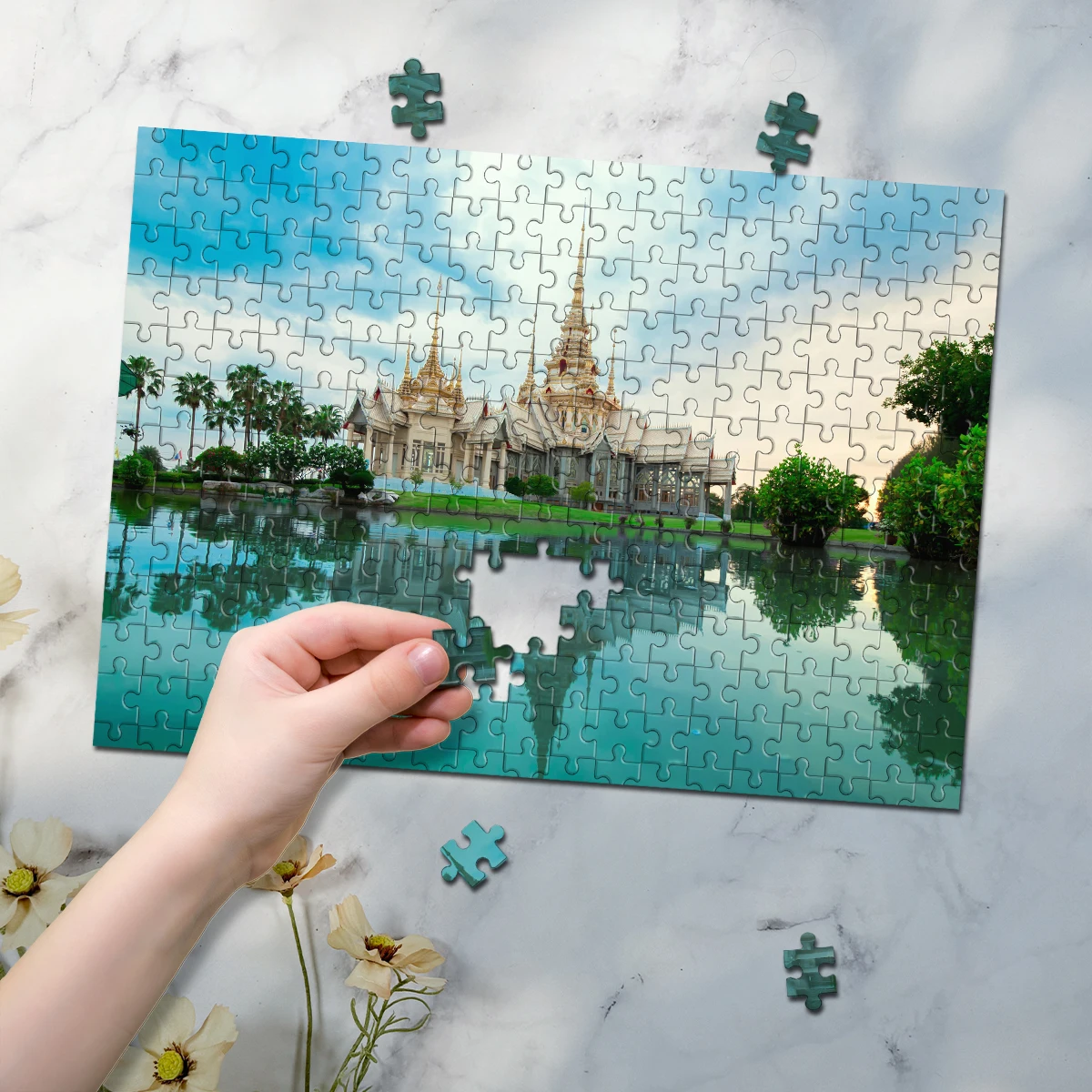 35/300/500/1000pcs Personalized Custom Photo Puzzle Scenery Photo Father's Day Back To School Halloween Christmas New Year