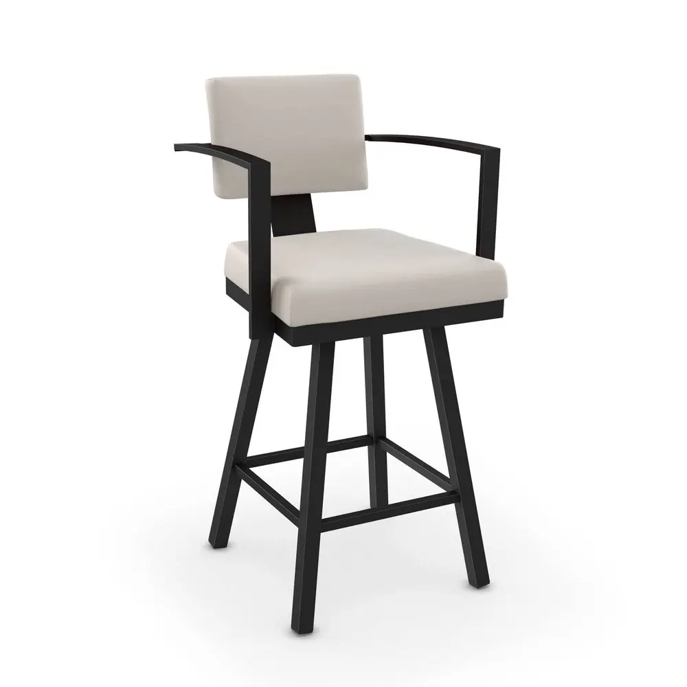 

Swivel Bar Stools Set of 2, 26 inch Bentwood Counter Height Bar Stools with Arms and Back, Modern Upholstered PU Leather Bar Ch