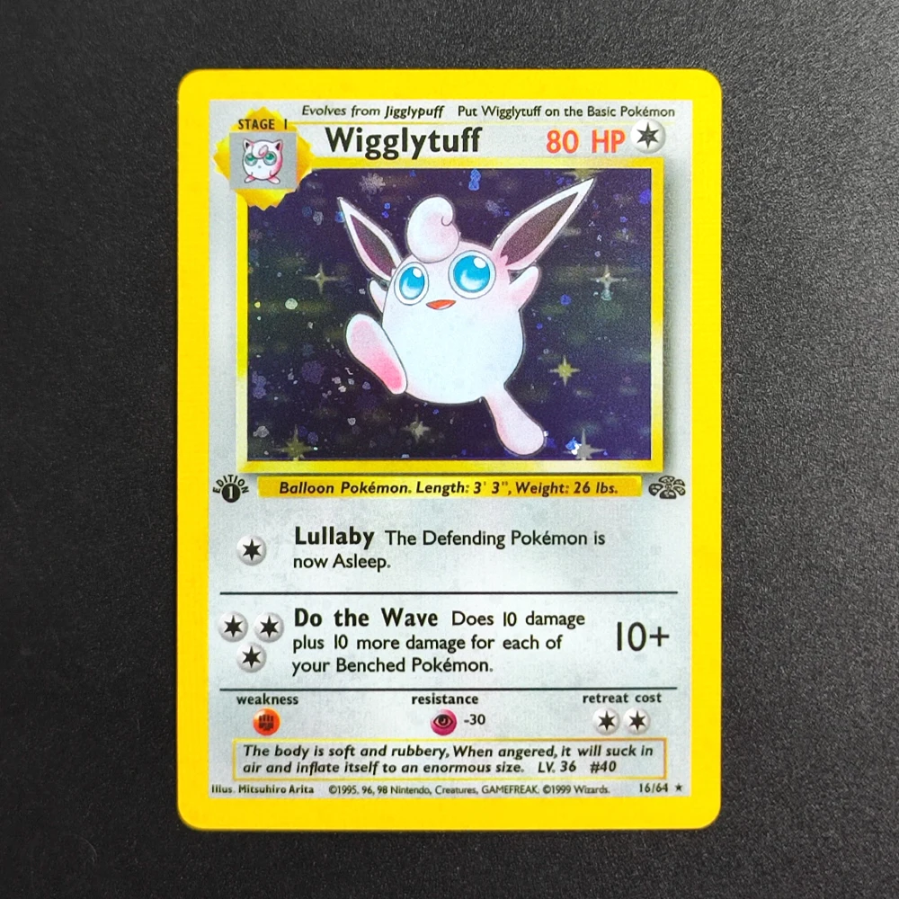 

Proxy Pokemon Card EN Gym Challenge 1st Wigglytuff 16/64 Super Rare Collectibles Card Single Classic Anime Cards Toys