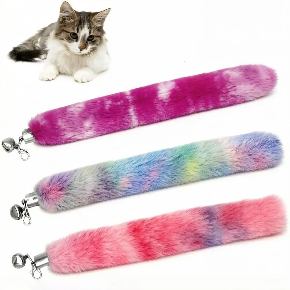 

Cat Worm Toys 3 Packs Interactive Wand Replacement Refill Attachments with Crinkle Paper and Jingle Bells for Indoor Cats