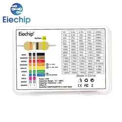 1500Pcs 1/4W Carbon Film Resistor Assortment Kit Box, Resistance Range 1ohm~10m, for DIY Electronic, 75 Values Set of Resistors