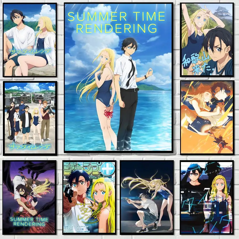 Summer Time Rendering Anime Mystery Poster Self-adhesive Decal Living Room Bedroom Party Bar Decor Moisture-proof Fade-resistant