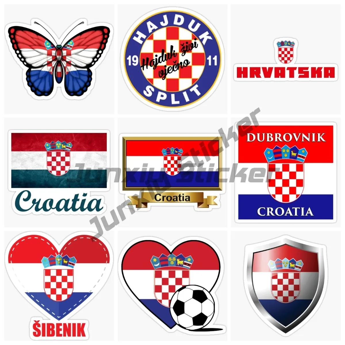 Croatia Map Flag Ellipse Code Laptop Truck Van Bicycle Motorcycle Helmet Car Decal Waterproof Vinyl Self Adhesive Car Sticker