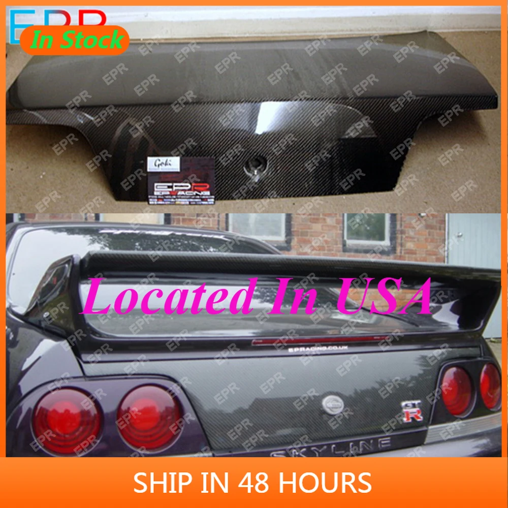 

For Nissan R33 Skyline GTS GTR OE Style Carbon Fiber Black Glossy Finished Rear Trunk Exterior Body replacement