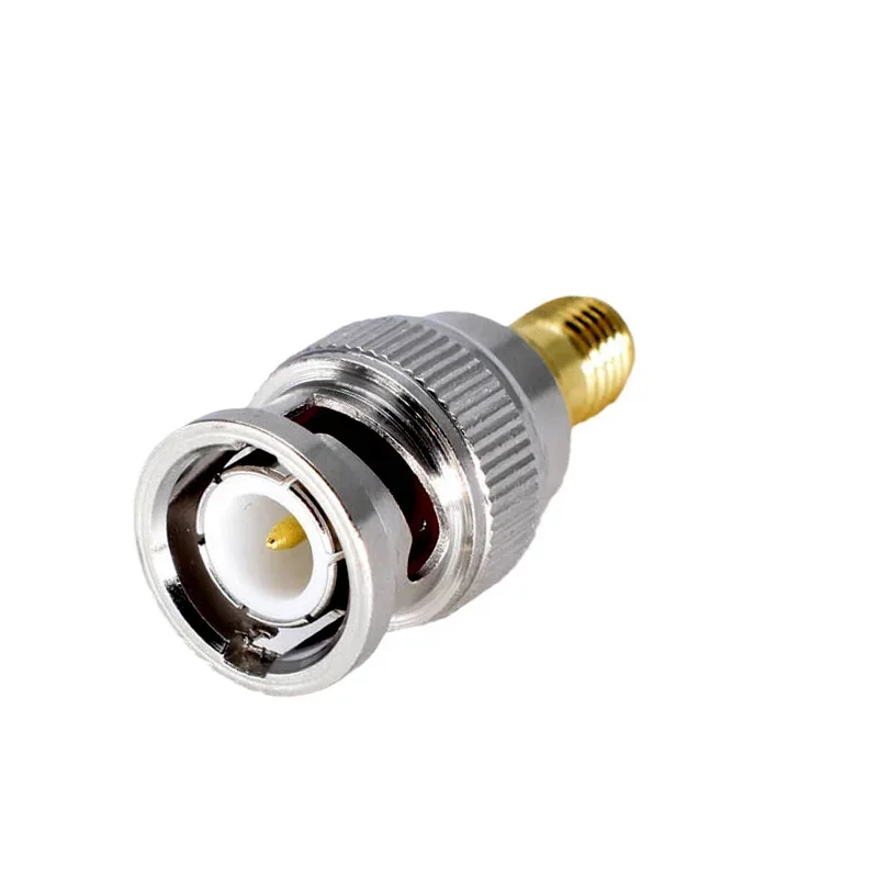 1Pcs Connector BNC Male to SMA Male Coaxial Gold Plated Straight Coaxial RF Adapter for Radio Walkie Talkie Antenna Change Plug