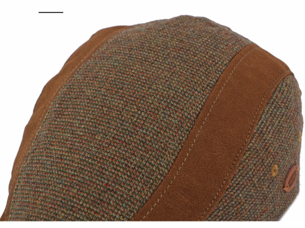 HT5165 Herren- und Damen-Baskenmütze, Künstlermütze, Wollmütze, dicke, warme Ivy-Flatcap, mit Fleece gefüttert, für Herbst und Winter. – Detail 3