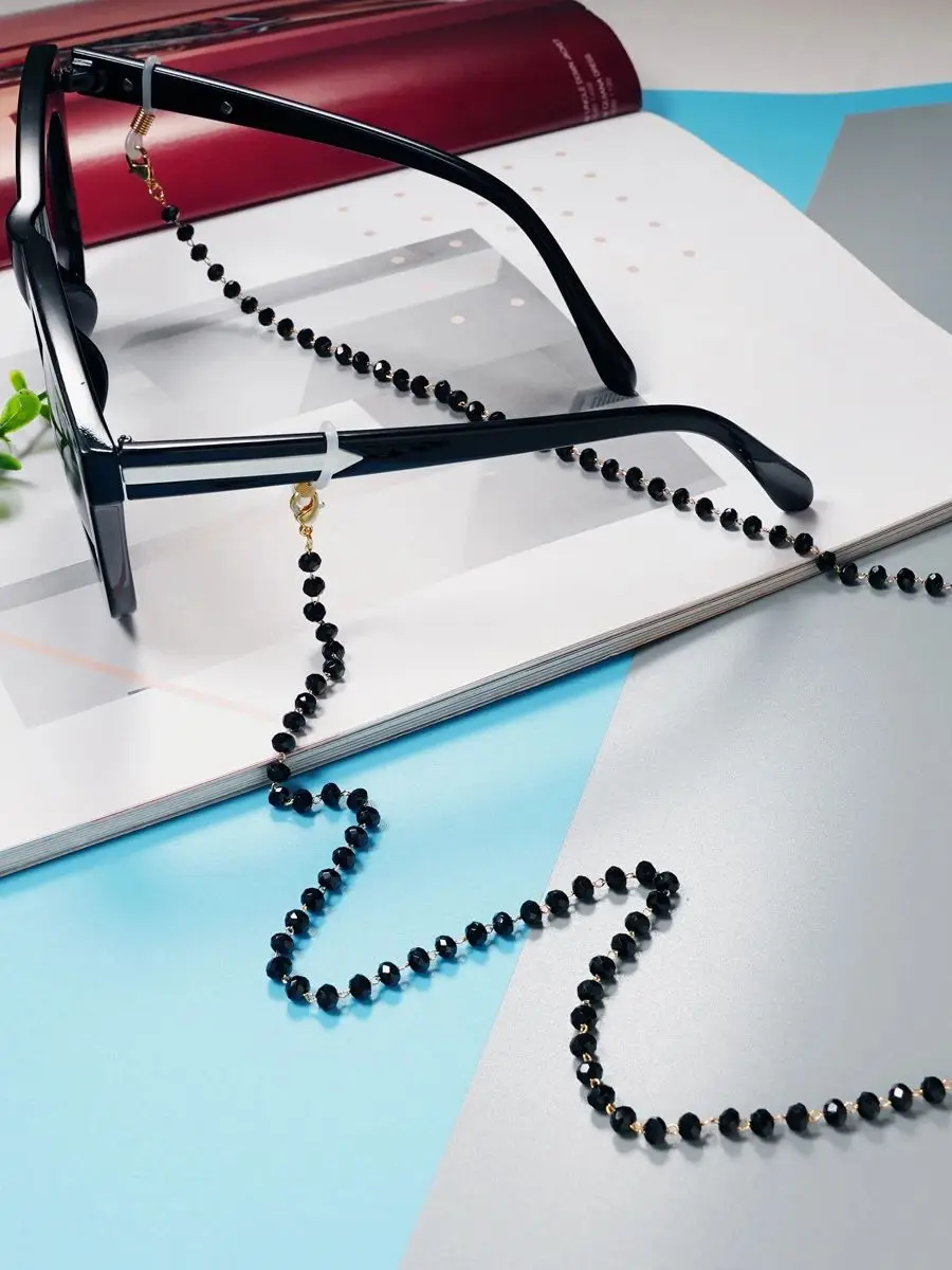 Chaîne de lunettes en cristal à la mode, chaîne antidérapante pour casque d'écoute, chaîne universelle, ornement féminin, chaîne de lunettes