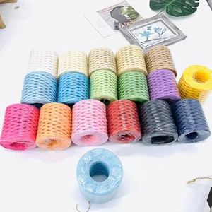 رافيا الغزل ورقة حبل 200 متر رافيا للحياكة يدويا متماسكة DIY الخبز التعبئة سكرابوكينغ البرمج حزب الحرفية الكروشيه الموضوع أعلى 8 مبيعات لخط الكروشيه - رقم 8