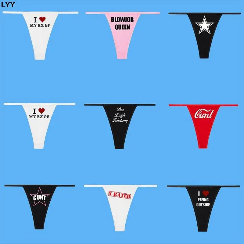 Thong Custom Name 2024 New Printing Panties With Crystal Letters For Women G-string Bikini Low Waist Underwear Jewel String Gift