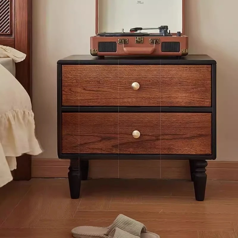 

Bedside table American color matching solid wood cabinet household bedroom locker