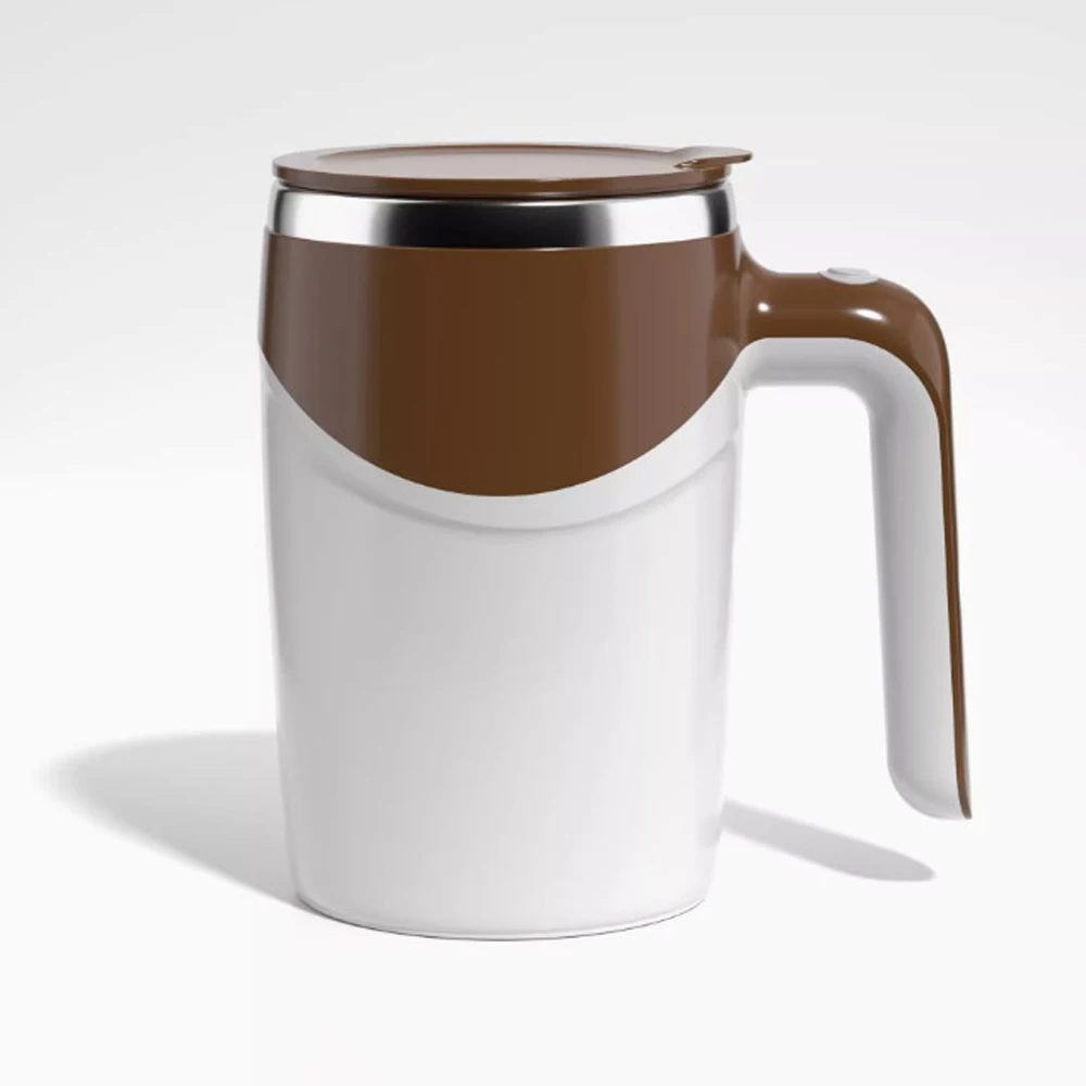 

Breo Automatic Mixing Cup Tornado Whirlwind Rotating Handle Insulated Cup 380ML, Brown, 1 Mug/Beverage Cup