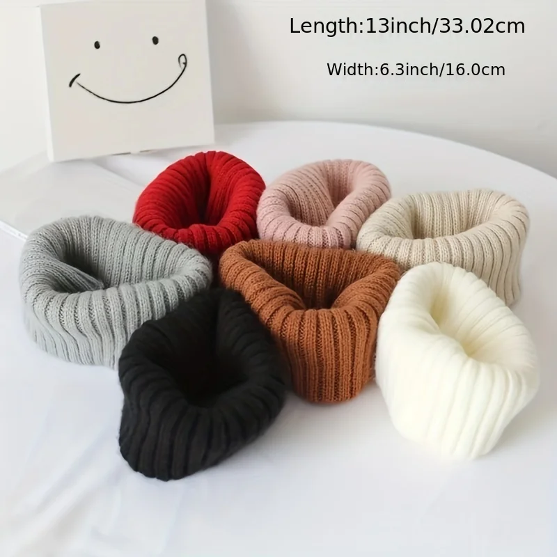 Soft Knitted Neck Warmer Fashion Sport Scarf Women Face Cover Winter Skating Running Warm Scarves Thick Cold-proof Collars