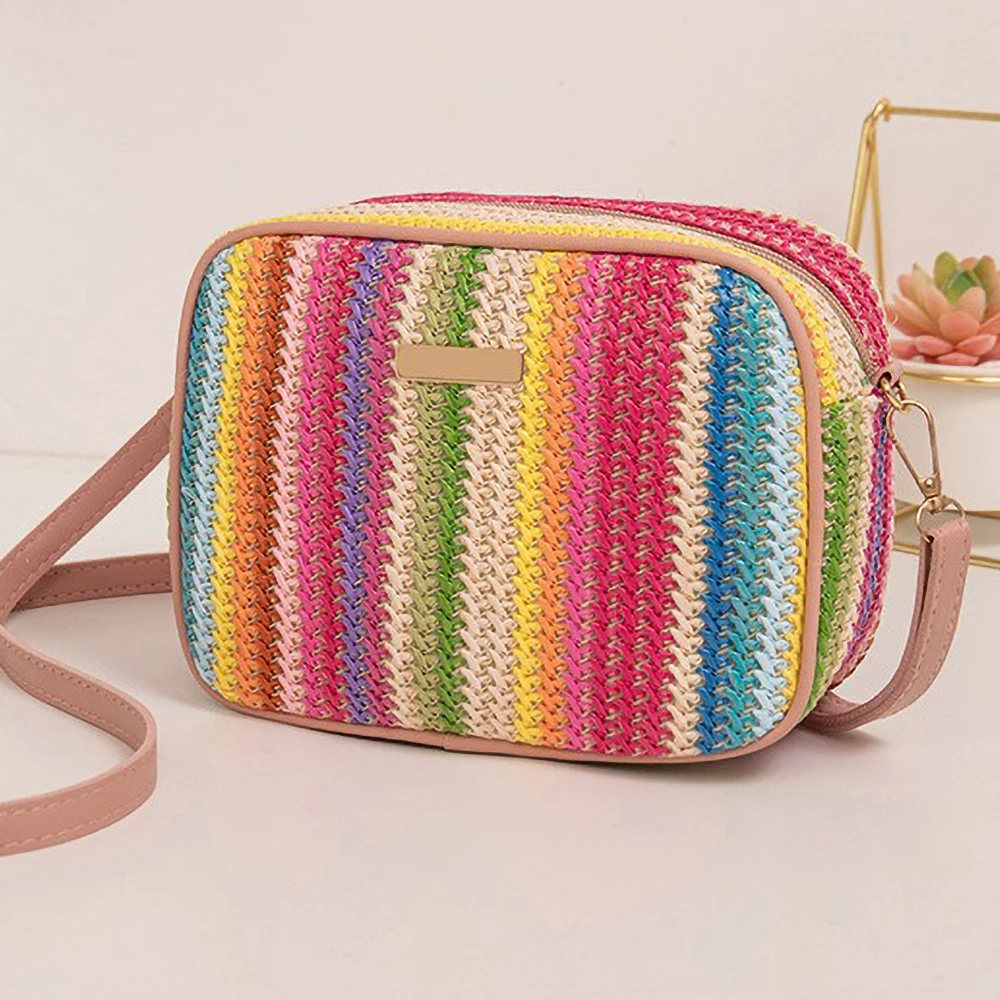 

Этническая тканая сумка через плечо — модная многоцветная сумка с травой, художественная женская сумка через плечо в стиле бохо