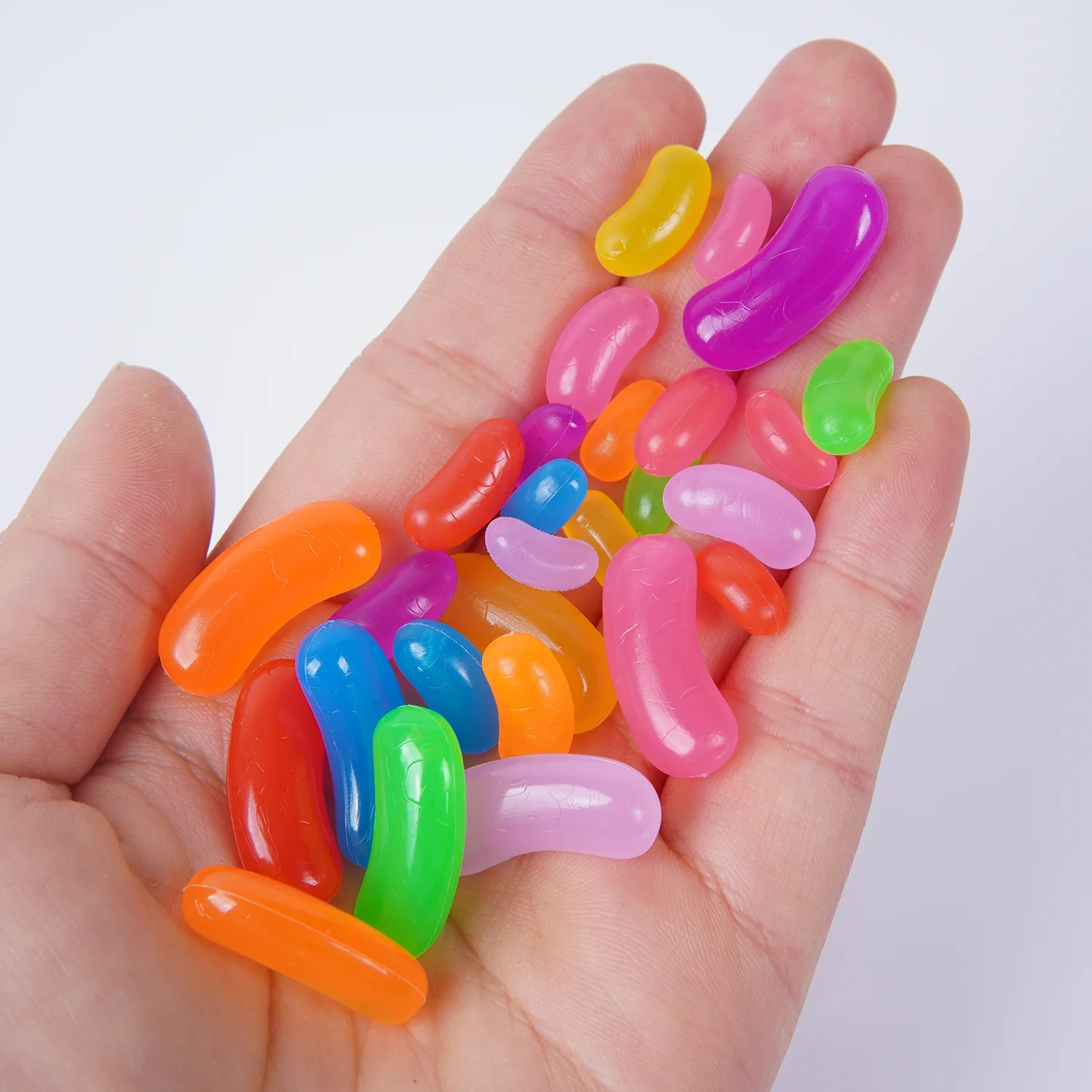 50pcs Mini Candy Jelly Beans Rainbow Sugar Beads Model DIY Handmade PVC Miniature Fake Accessories Simulation Candy Decoration