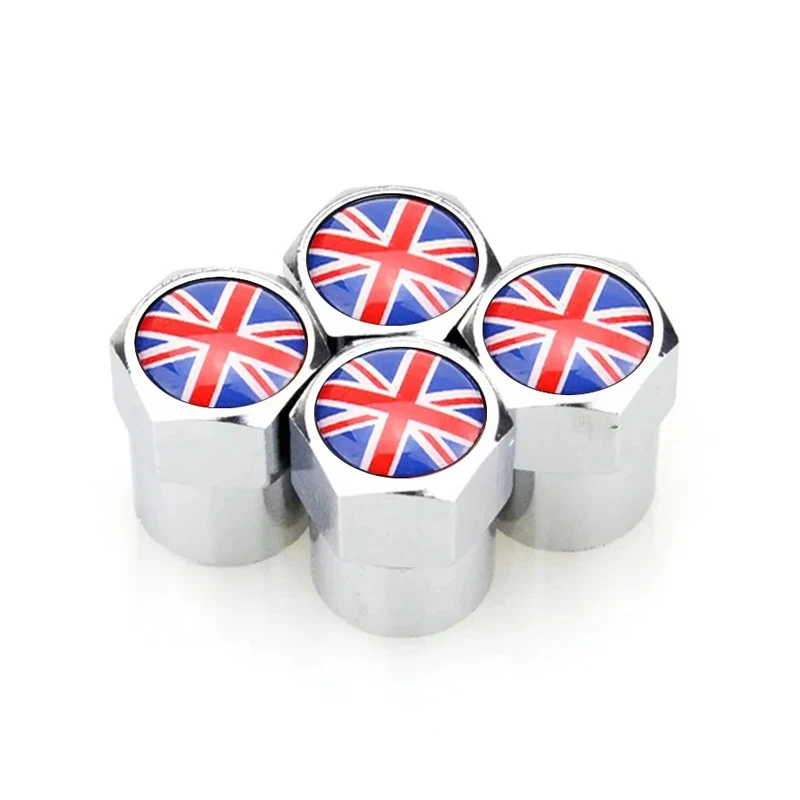 4Pcs UK Flag Car Wheel Tire Stem Air Valve Caps Covers For MINI COOPER S JCW F55 F56 R55 R56 R60 F60 Exterior Auto Accessories