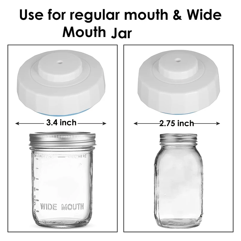 Mason Jar Vacuum Sealer, Kits de vedação a vácuo para frascos de boca regular e boca larga, Selador de conservas com bomba de vácuo