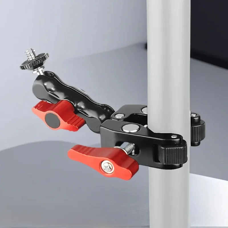 Support de fixation pour caméra Super Clamp 360° °   Adaptateur de bras articulé Ballhead Magic Arm avec connecteurs 1/4 "-3/8" pour appareils photo reflex numériques Canon Nikon/Gopro/lampes