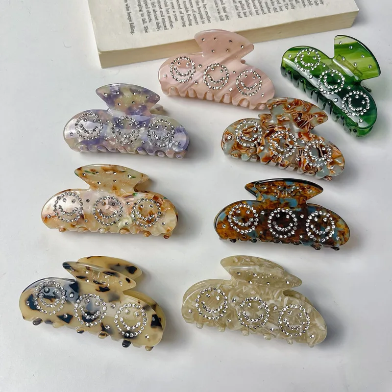 

Sweet Elegant Rhinestone Acetate Hair Claw Valentine's Day Gift Claw Clip INS Crab Hair Clip for Women Girls Hair Accessories