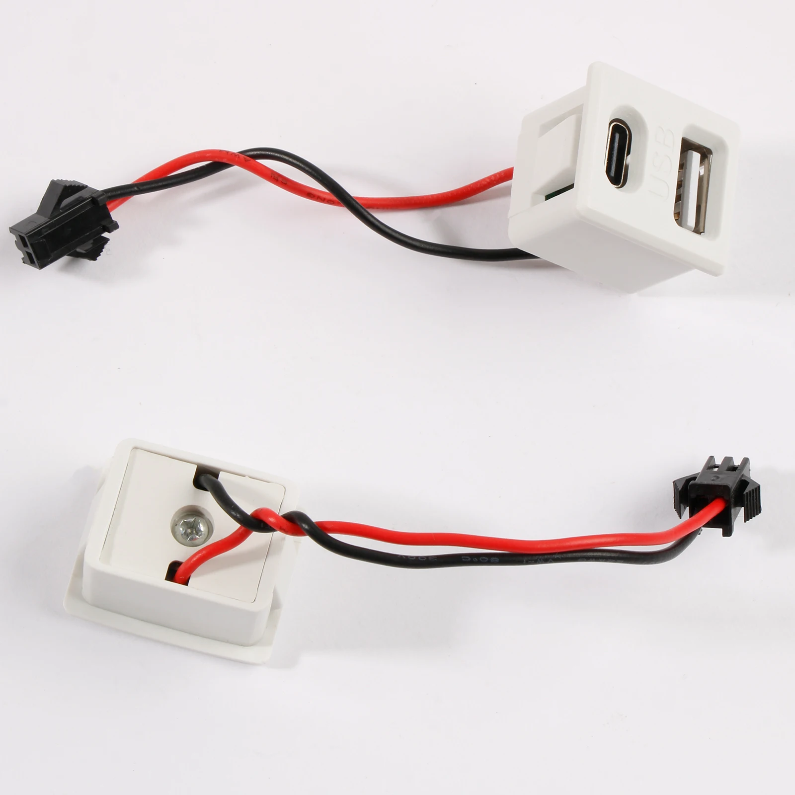 Double Layer Usb Female Base Type-C Socket and Female USB Lamp Charging Socket Power Socket With Cable Connector