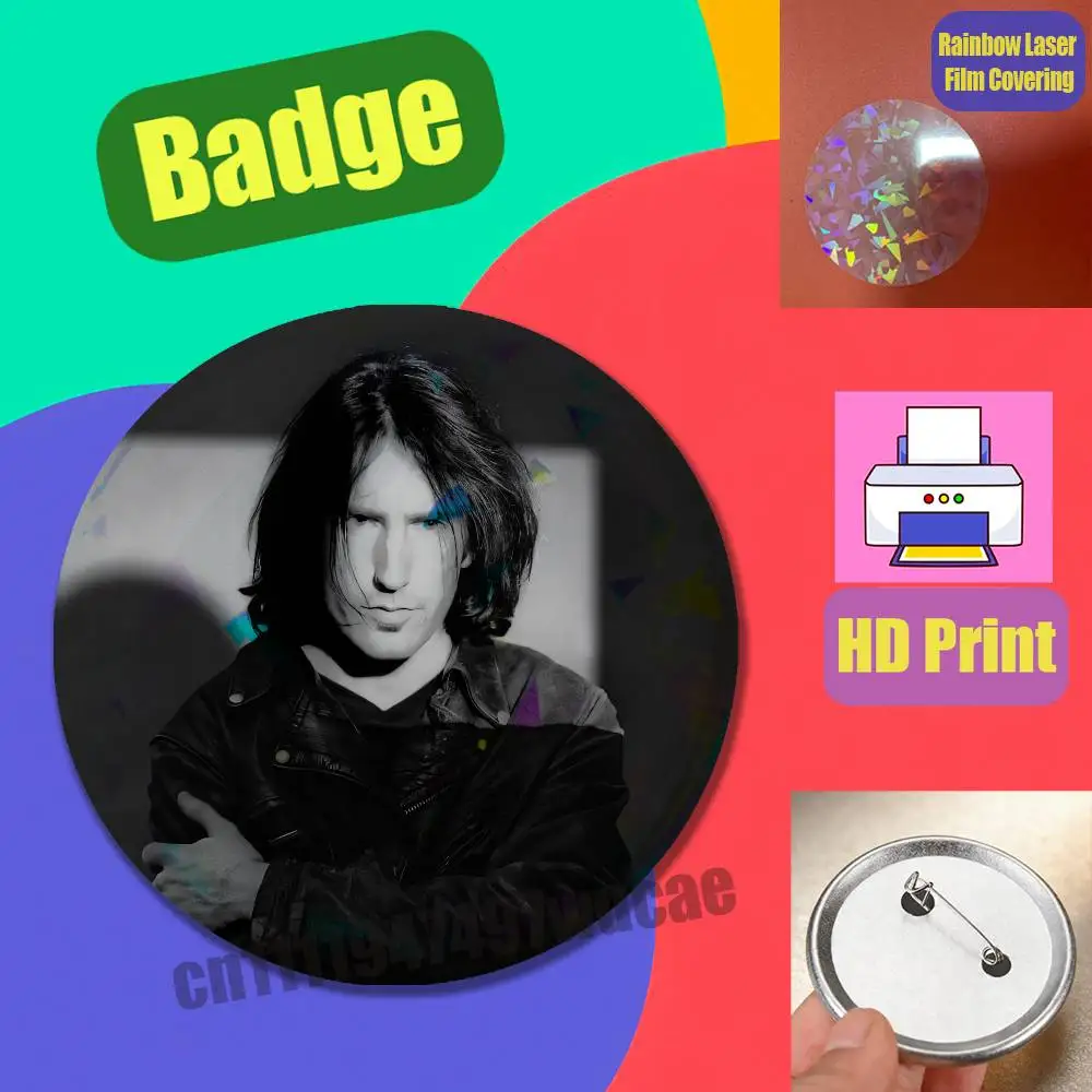 Emblem Custom Pin Insignia Ornament Brooch Button Laser Film For Trent Reznor Badge Cover 25mm 32mm 44mm 58mm 75mm