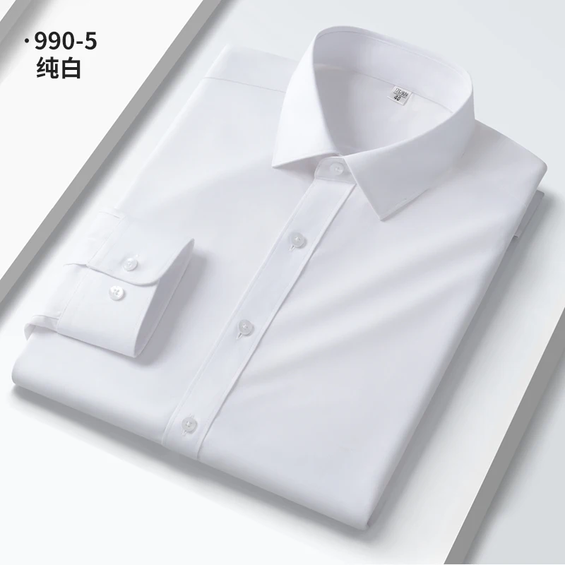 Office Soft Men Shirt Long Sleeves Dress Shirts Business Shirts Men Casual Long Sleeved Shirt White Black Blue Stripe Shirt 5XL