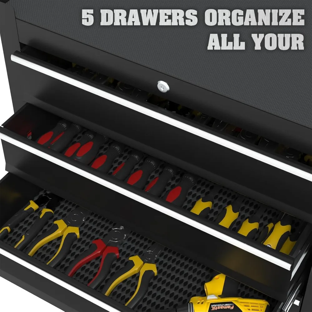 5-ящик для инструментов на колесиках, ящик для инструментов с колесами, металлическая тележка для инструментов с ящиками, шкаф для хранения для гаража, склада, мастерской,