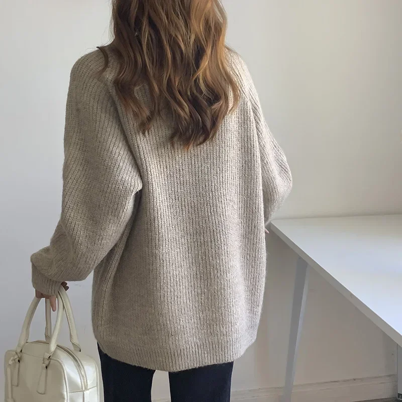 Macaron Color V-neck Sweaters Women Casual Pullovers Loose Raglan Sleeves Autumn Winter Lazy Versatile Warm Soft Tops Knit New