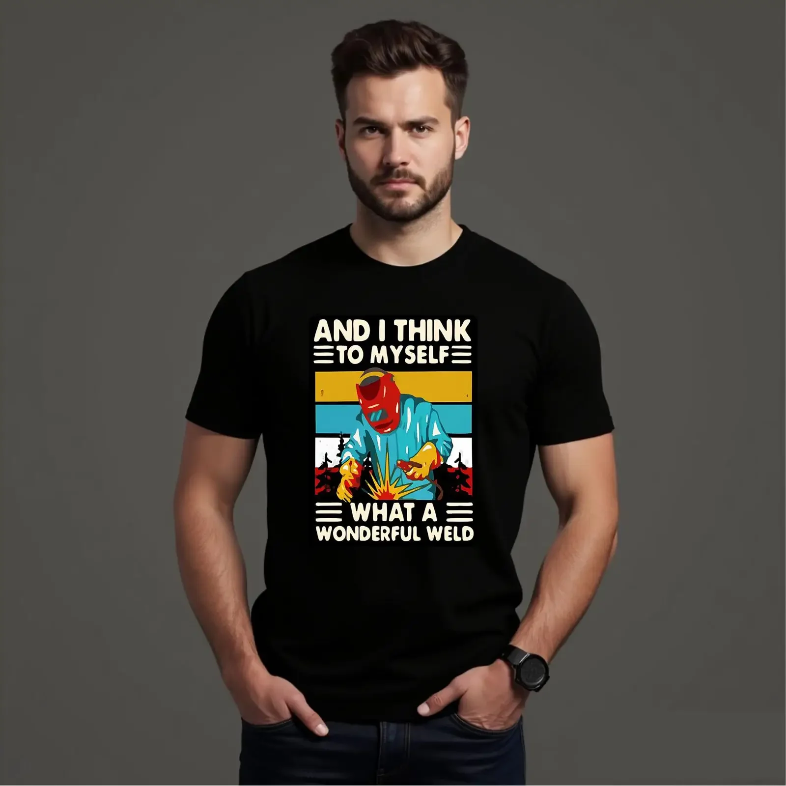 Welders T Shirt What A Beautiful Weld Construction Site Workwear Costume Engineers Labor Adult Kids Top vintage Washed graphic