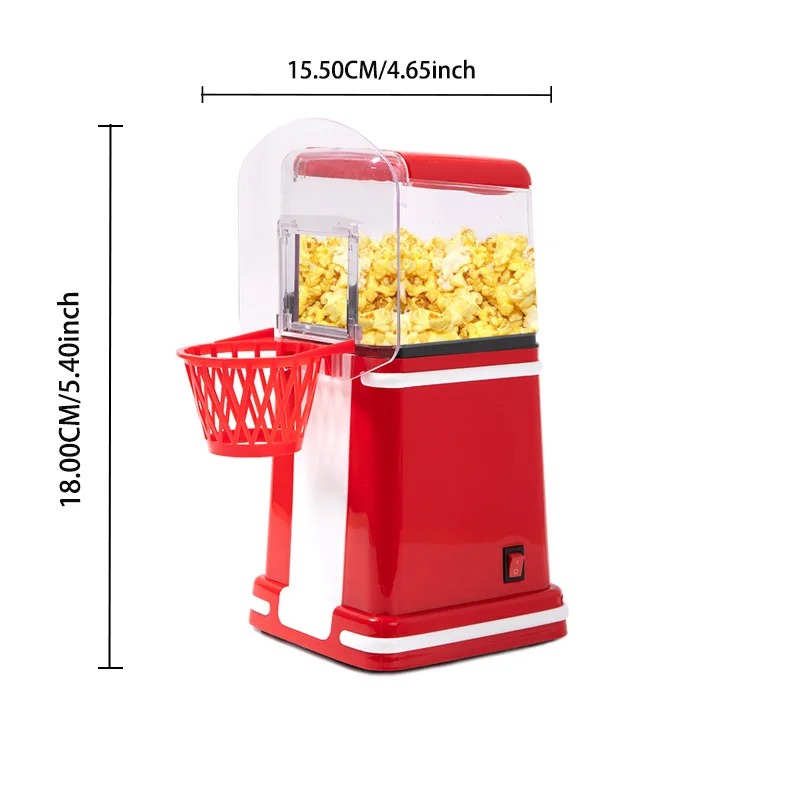 Mini domowy urządzenie do robienia popcornu elektryczny 1200W W pełni automatyczny pomysł na zdrowy prezent dla dzieci domowej roboty z popcornem