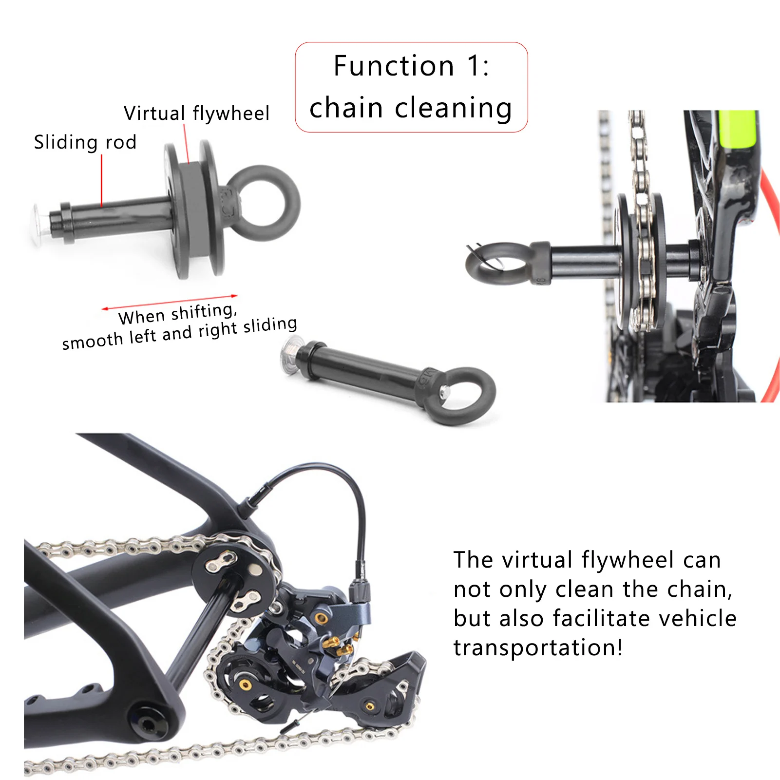 E-bike Chain Holder, RISK Bike Cycling Chain Keeper Roller Hub Tensioner Clean Tool RL211 Quick Release Version